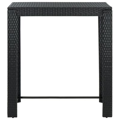 vidaXL dārza bāra galds, melns, 100x60,5x110,5 cm, PE rotangpalma