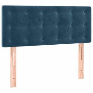 vidaXL gultas galvgalis, 90x5x78/88 cm, tum&scaron;i zils samts