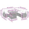 vidaXL 7-daļīgs dārza dīvāna komplekts, matrači, bē&scaron;a PE rotangpalma