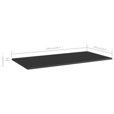 vidaXL plauktu dēļi, 4 gab., melni, 100x50x1,5 cm, skaidu plāksne