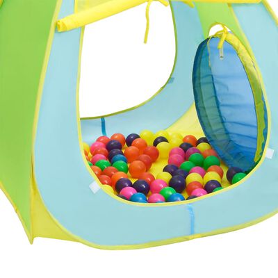 vidaXL bērnu rotaļu telts ar 350 bumbiņām, daudzkrāsaina