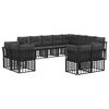 vidaXL Āra dīvānu komplekts 12 pcs Melna un Tum&scaron;i pelēka Poliesters