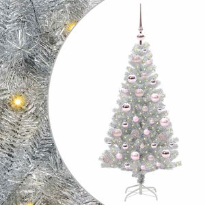 vidaXL Ziemassvētku eglīte Sudraba 120 cm PET