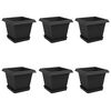 vidaXL Augu podi 6 pcs Melna 20 x 20 x 16 cm Plastmasa
