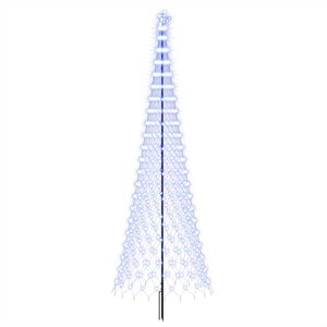 vidaXL LED Ziemassvētku koks 400 cm 450 LED Zils Dzelzs Melns