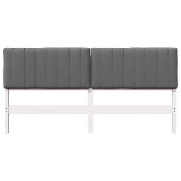 vidaXL Mīkstināts gultas galvgalis Balts un gai&scaron;i pelēks 200 cm