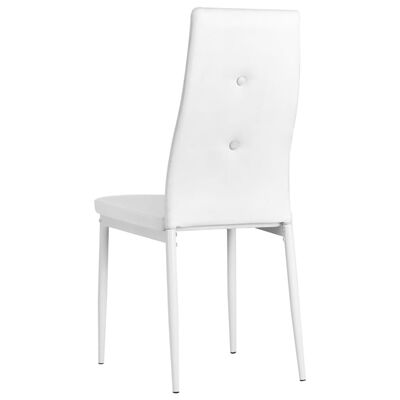 vidaXL virtuves krēsli, 6 gab., balta mākslīgā āda