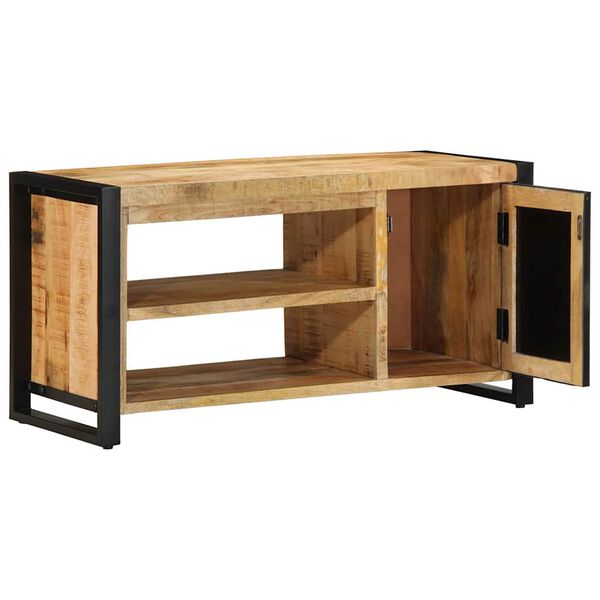 vidaXL Apavu panka Brūna 100 x 40 x 50 cm Mango masīvkoks