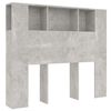 vidaXL gultas galvgalis ar plauktu, betona pelēks, 120x18,5x102,5 cm