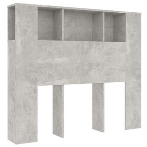 vidaXL gultas galvgalis ar plauktu, betona pelēks, 120x18,5x102,5 cm