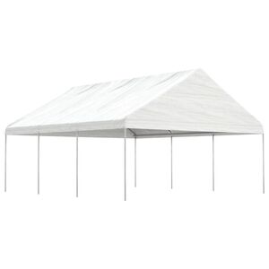 vidaXL nojume ar jumtu, balta, 6,69x5,88x3,75 m, polietilēns