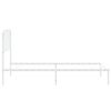vidaXL gultas rāmis ar galvgali, balts metāls, 107x203 cm