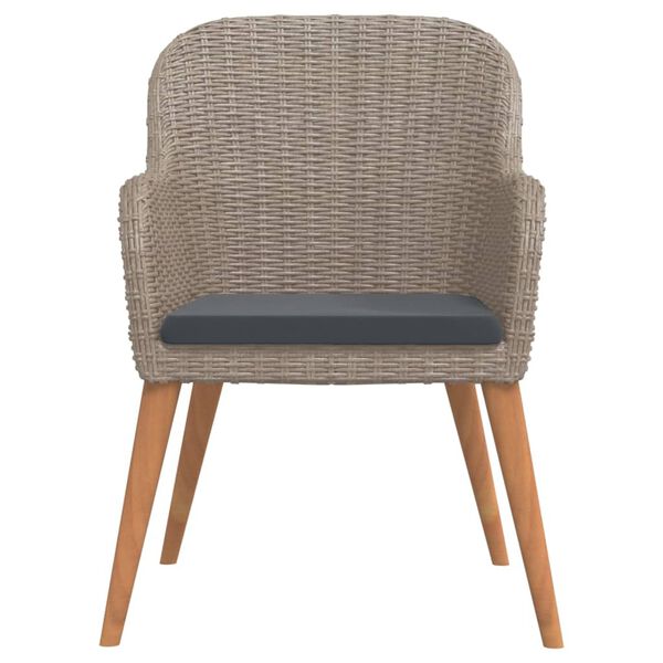 vidaXL 5-daļīgs dārza mēbeļu komplekts ar matračiem, brūns