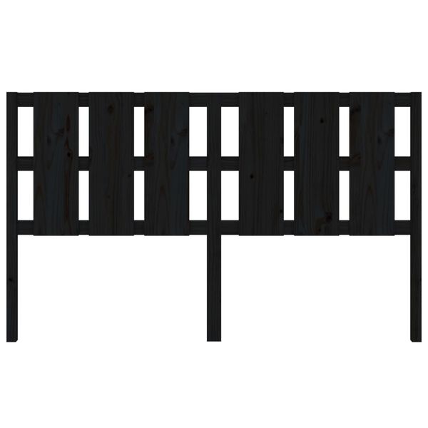 vidaXL gultas galvgalis, melns, 185,5x4x100 cm, priedes masīvkoks