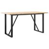 vidaXL virtuves galds, O-rāmis, 160x80x75,5 cm, priedes koks, tērauds