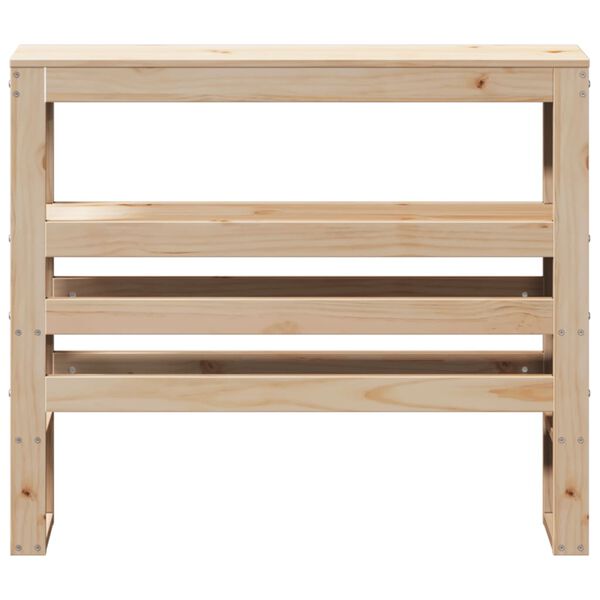 vidaXL galvgalis ar plauktiem, 100 cm, priedes masīvkoks