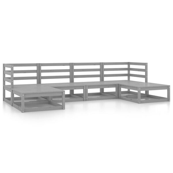 vidaXL 6-daļīgs dārza atpūtas mēbeļu komplekts, priedes masīvkoks