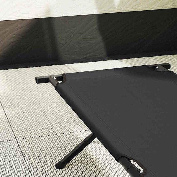 vidaXL Salokāma kempinga gulta 2 pcs Melna 193 x 69 x 45 cm