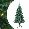 vidaXL Stūra mākslīgais Ziemassvētku koks Zaļa 150 cm PVC un metāls