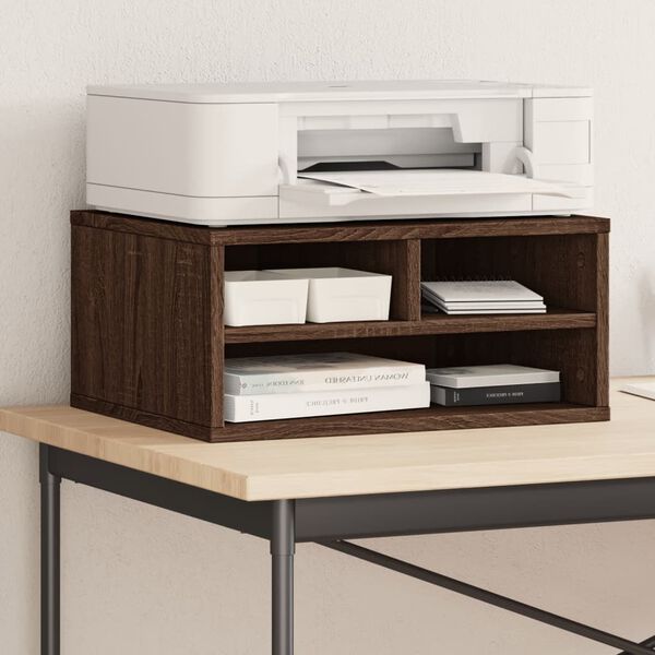 vidaXL printera statīvs, brūns, 49x40x22,5 cm, inženierijas koks