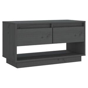 vidaXL TV skapītis, pelēks, 74x34x40 cm, priedes masīvkoks
