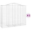 vidaXL arkveida gabiona grozi, 5 gb., 200x50x160/180cm, cinkota dzelzs