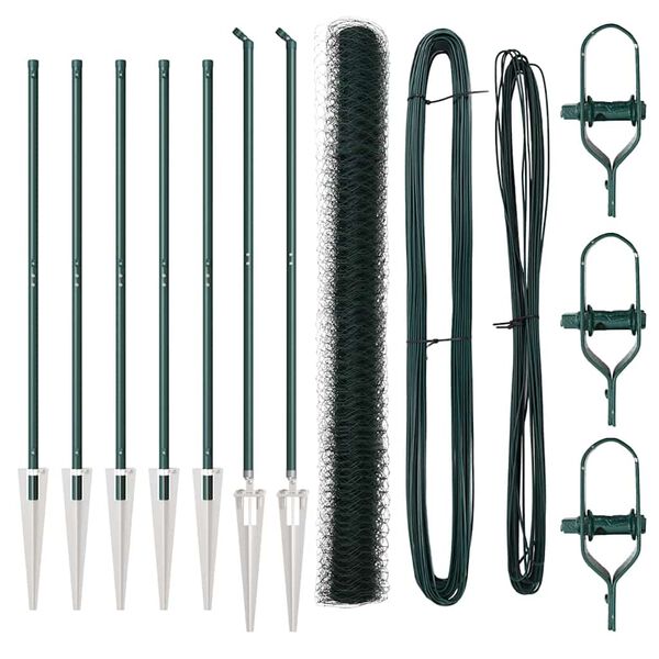 vidaXL Žoga āķis Zaļa 10 x 1,6 m (36 mm siets) Tērauds un PVC