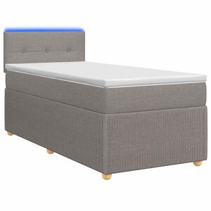 vidaXL Kontinentālā gulta ar matraci Pelēkbrūna 80 x 200 cm Audums