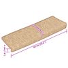 vidaXL kāpņu paklājiņi, 15 gab., 65x21x4 cm, gai&scaron;i brūni, taisnstūrveida malas