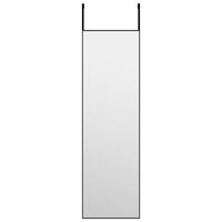 vidaXL durvju spogulis, melns, 30x100 cm, stikls un alumīnijs