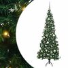 vidaXL Stūra mākslīgais Ziemassvētku koks Zaļa 180 cm PVC un metāls