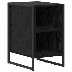 vidaXL Naktsgaldiņ&scaron; Melns ozolkoks 39.5 x 30 x 50 cm Inženierijas koks
