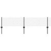 vidaXL Žogs ar stabu Pelēka 0,4 x 10 m Tērauds un PVC