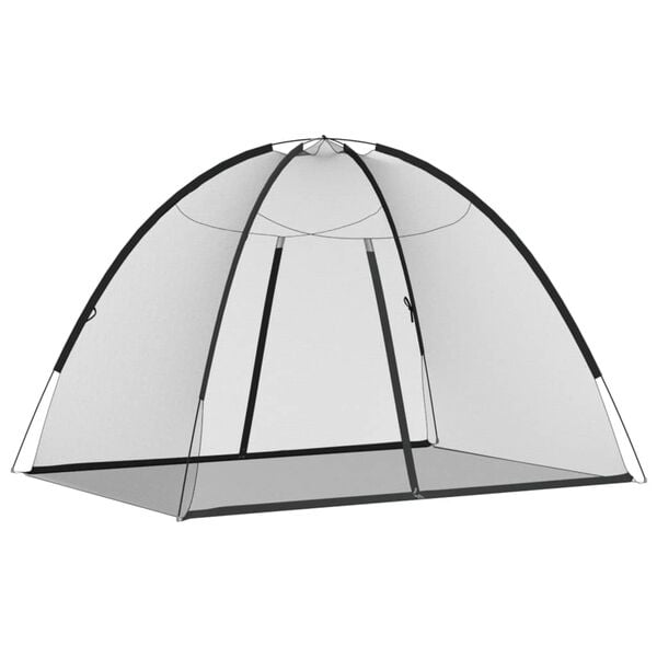 vidaXL insektu tīkls Mongolia ar durvīm 220, melns, 200x150x140 cm