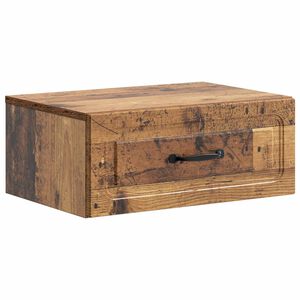 vidaXL Sienā stiprināms nakts skapis Vecs koks 49 x 34,5 x 20 cm