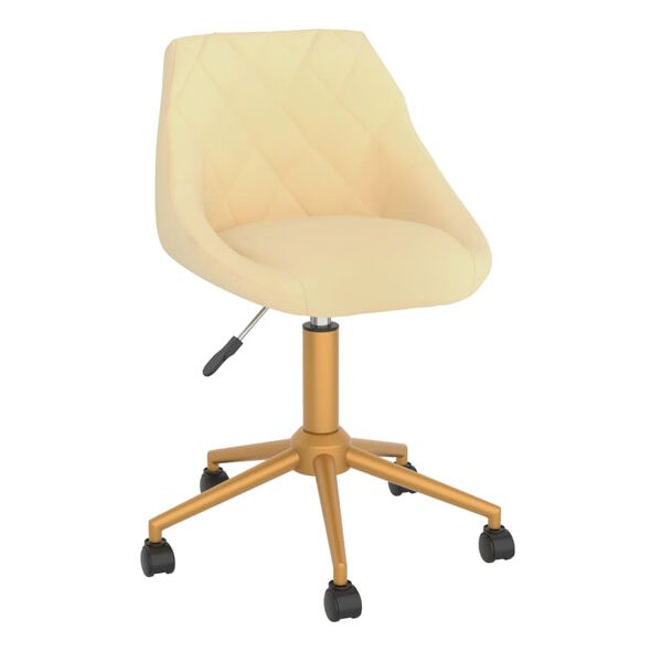 vidaXL grozāmi virtuves krēsli, 4 gab., krēmkrāsas samts