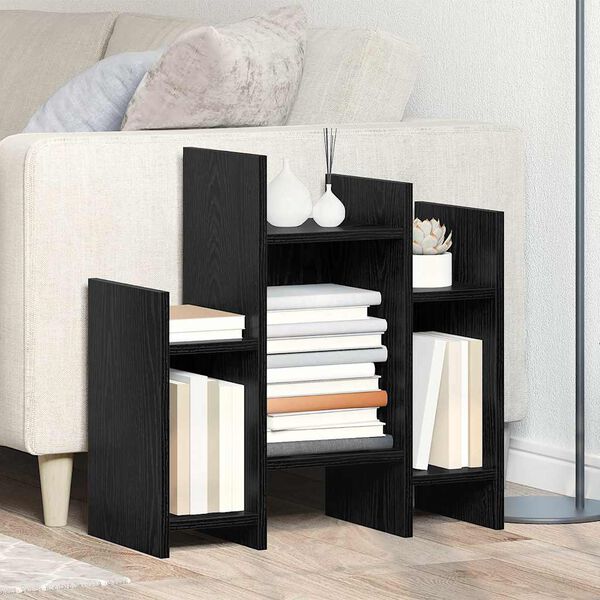 vidaXL Sānu skapis Melns ozolkoks 60 x 26 x 60 cm Inženierijas koks