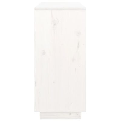 vidaXL kumode, balta, 111x34x75 cm, priedes masīvkoks