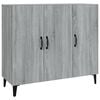 vidaXL kumode, pelēka ozolkoka krāsa, 90x34x80 cm, inženierijas koks