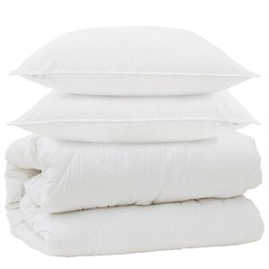 vidaXL Sega ar spilveniem ar spilvenu 3 pcs Balts Mikro&scaron;ķiedra