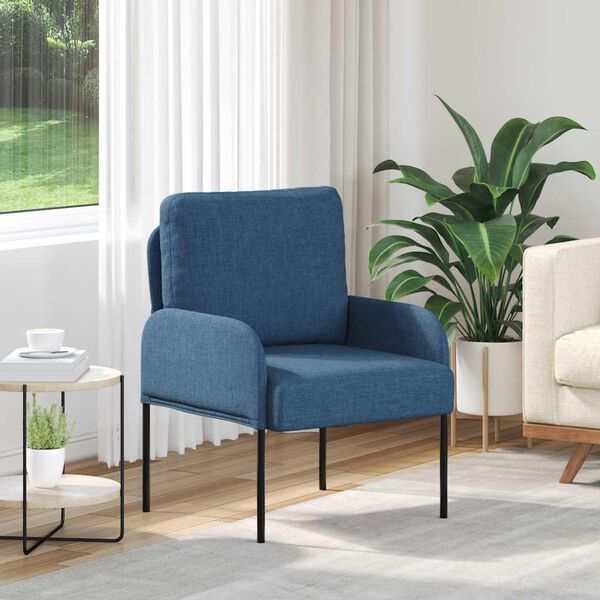 vidaXL Dīvāni ar spilvenu 55cm Zila Saplāksnis