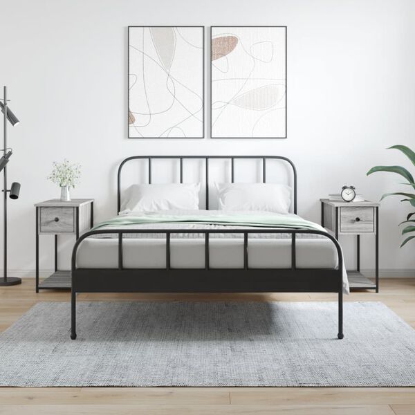 vidaXL naktsskapī&scaron;i, 2 gab., 30x60x60 cm, inženierijas koks, pelēki