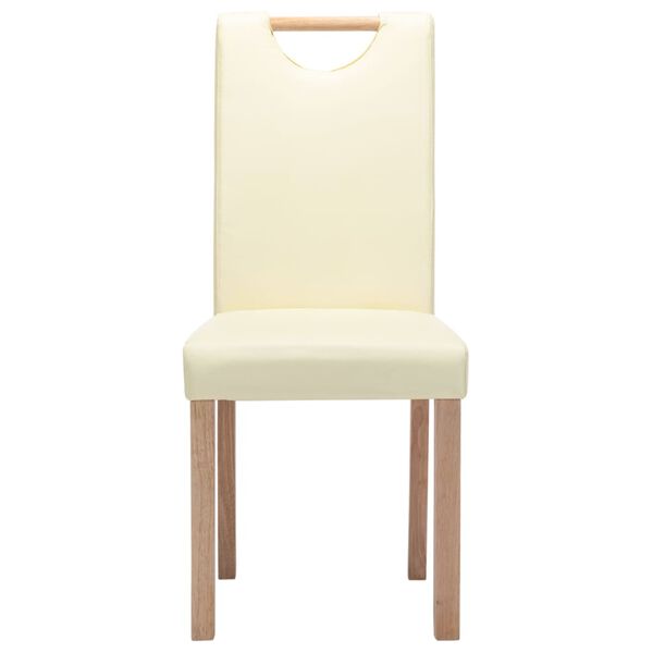 vidaXL virtuves krēsli, 4 gab., krēmkrāsas mākslīgā āda