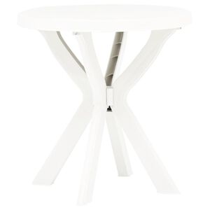 vidaXL bistro galds, balts, Ø70 cm, plastmasa
