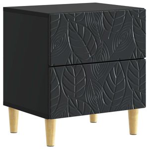 vidaXL Naktsgaldiņ&scaron; Melns 43 x 34,5 x 48 cm Inženierijas koks