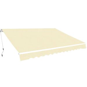 vidaXL sarullējama markīze, krēmkrāsas, 400 cm, manuāli darbināma
