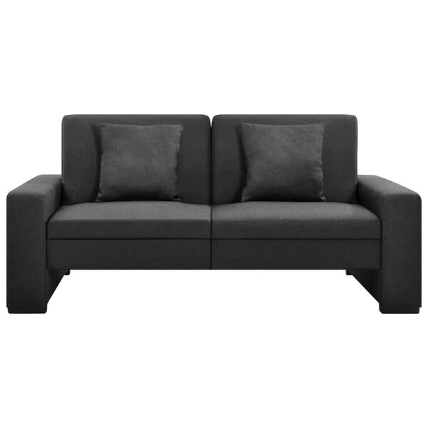 vidaXL izvelkams dīvāns, tum&scaron;i pelēks audums