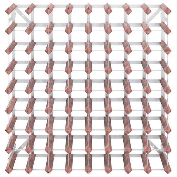 vidaXL vīna pudeļu plaukts 72 pudelēm, brūns priedes masīvkoks