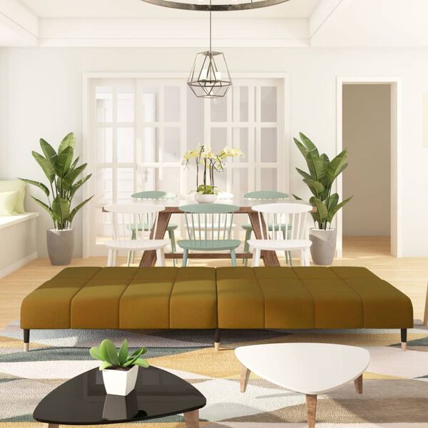 vidaXL 2-vietīga dīvāngulta, brūns samts