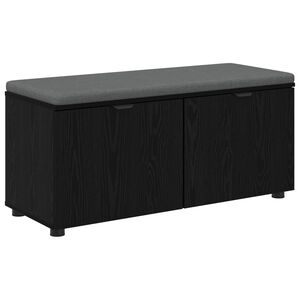 vidaXL Zāles sols ar spilvenu ar durvīm Melnais Ozols 100 x 38 x 46 cm